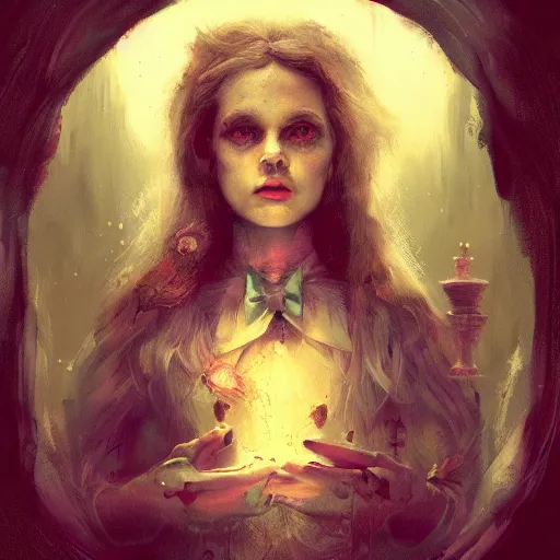 Prompt: portrait of alice in wonderland, painted by seb mckinnon and greg rutkowski, digital art, trending on artstation