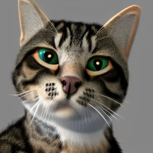 Image similar to poorly 3 d rendered cat