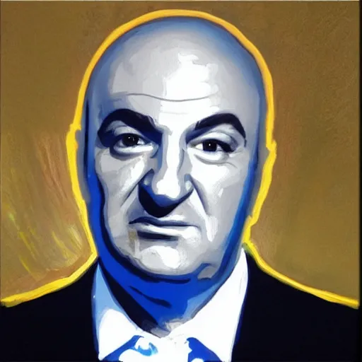 Image similar to kevin o'leary draw in kevin o'leary painting, painted by kevin o'leary in his room