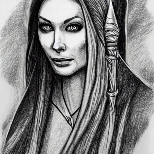 Image similar to pencil sketch of galadriel