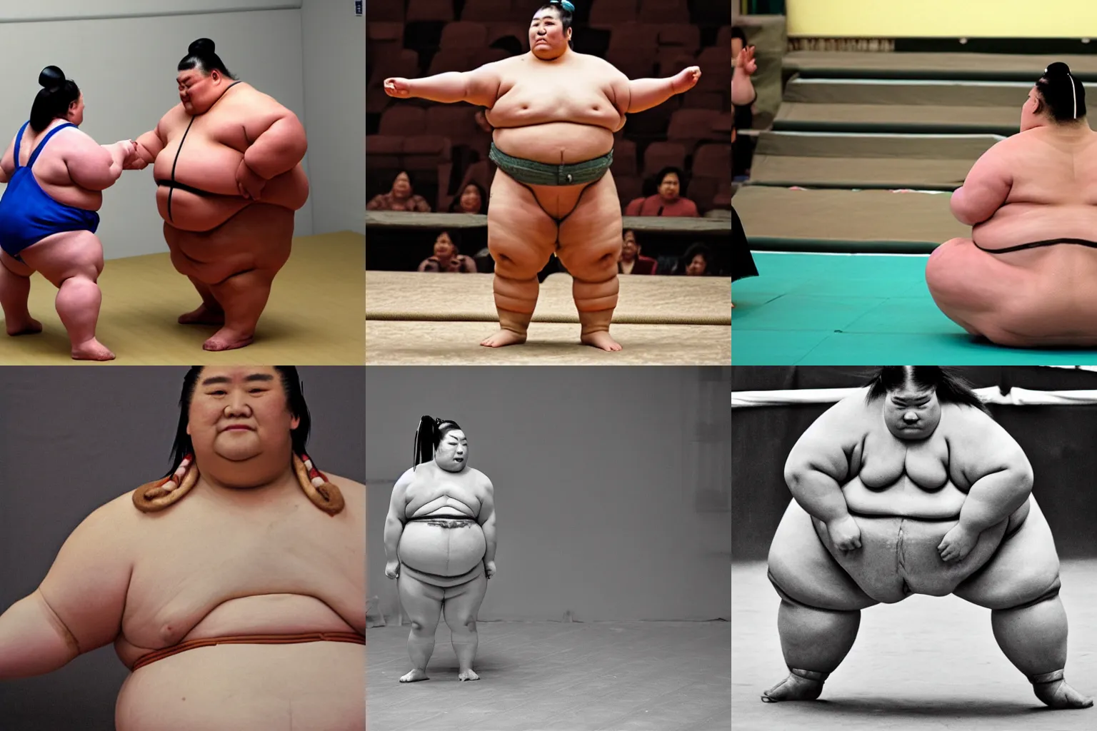 Prompt: female sumo wrestler