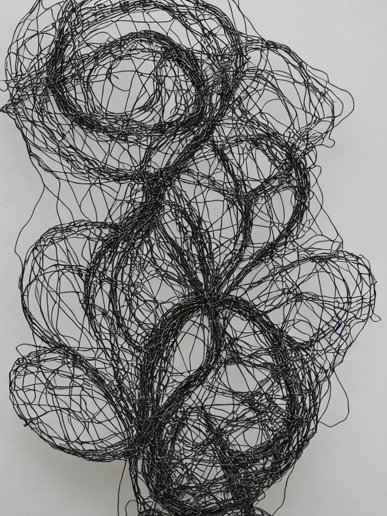 Image similar to famous examples of wire art portraiture
