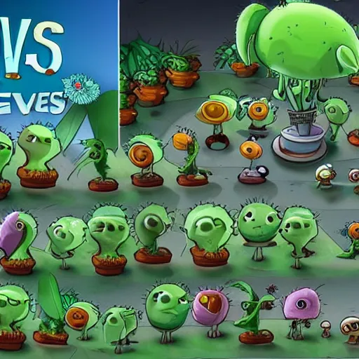 Image similar to concept art of new plants vs zombies plant detailed