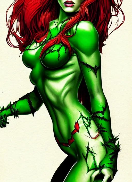 Prompt: symmetrical concpet art, full shot, traditional ink, sketch, of megan fox as poison ivy, line sketch, intricate, elegant, highly detailed, monochrome, digital painting, artstation, concept art, green, black, red ink sharp focus, illustration, art by borderlands 3 and peter polach