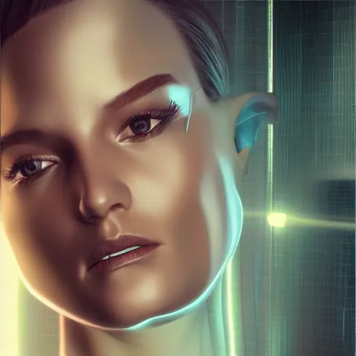 Image similar to “sensual woman cyborg, futuristic, octane render, hyper realism, high detail”