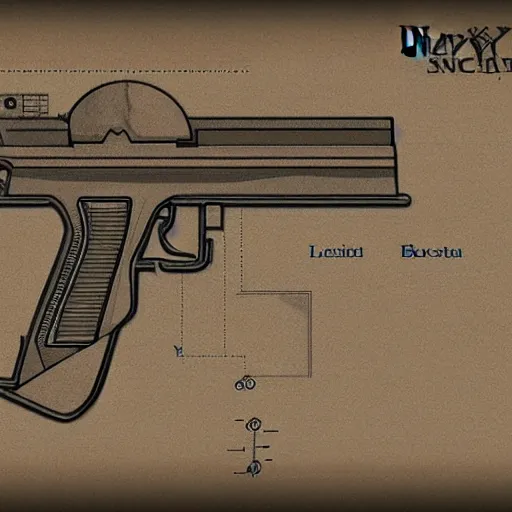 Image similar to heavy magical Pistol blueprint