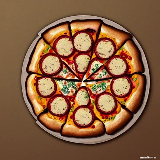 Image similar to A pizza ritual, Extremely detailed, Occult, funny, humorous, humor, hilarious, funny, entertaining, magical, influencer, trending on artstationHQ
