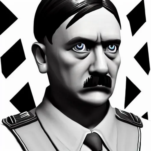 Image similar to adolf hitler in fortnite, character design, front page of artstation