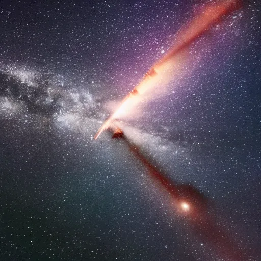 Prompt: a spaceship flying across the milky way