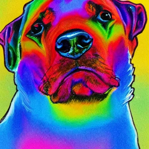 Image similar to rainbow cosmic dog