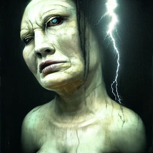 Image similar to portrait of the face of big old sumoringer as despair from sandman, venus of willendorf, by jeremy mann, by gregory crewdson, by bastien lecouffe deharme, sad face, topknot, black hair, mourning, white room, soft lightning, high detailed, 8 k