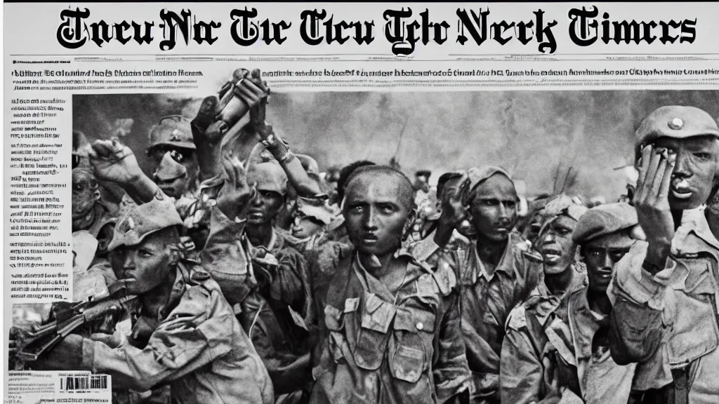 Image similar to ethiopian civil war, derg, in the cover of new york times