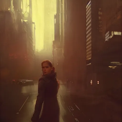 Image similar to amy adams, hyperrealistic portrait, bladerunner street, art of elysium by jeremy mann and alphonse mucha, fantasy art, photo realistic, dynamic lighting, artstation, poster, volumetric lighting, very detailed face, 4 k, award winning