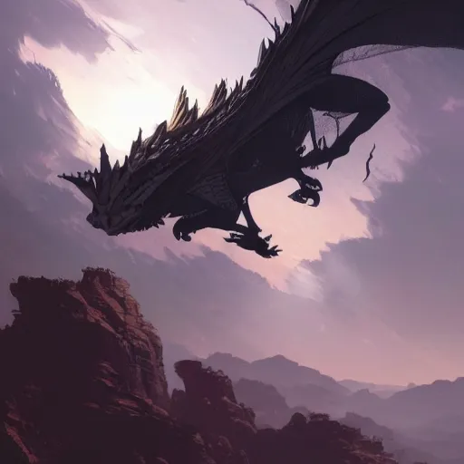 a dragon flying over a landscape of Sandstone canyons, | Stable ...