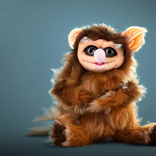 Prompt: cute gizmo mogwai as a muppet, product photography, commercial lighting, hdr