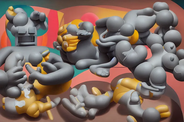 Prompt: 3 d typography by kaws, james jean and salvador dali and shusei nagaoka, oil on canvas, surrealism, neoclassicism, renaissance, hyper realistic, cell shaded, 8 k