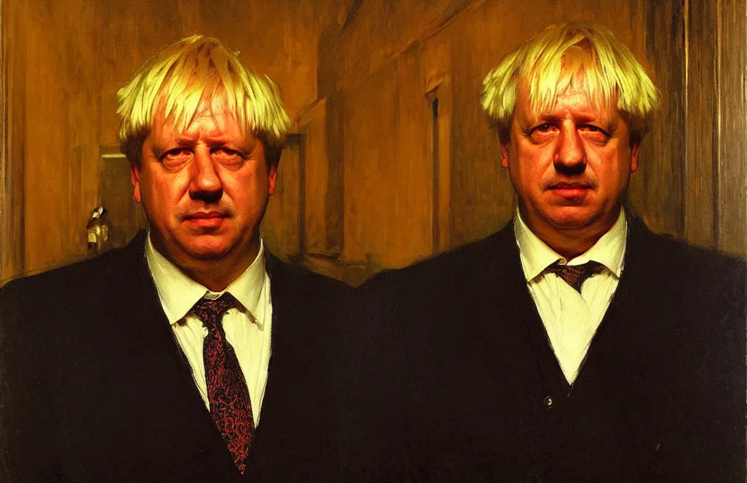 Prompt: portrait of boris!!!!!!!!!!!!!!!!!!!!!!!!!!!, detailed face, detailed painting, detailed no. 1 0 downing street, epic lighting, by ilya repin and phil hale