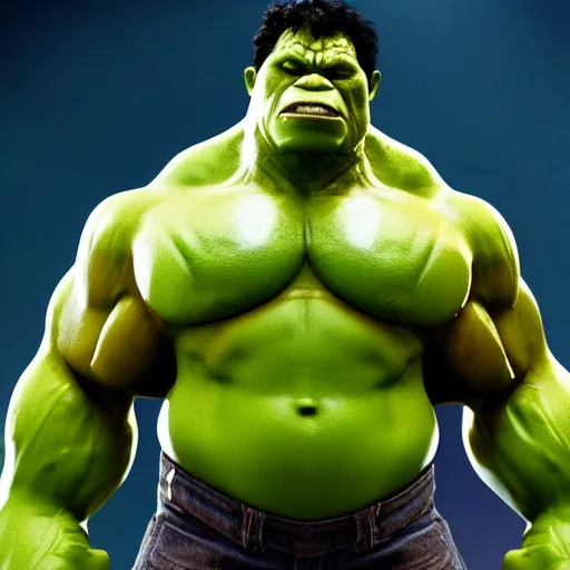 Prompt: Harvey Price as The Hulk, cinematic, photorealistic, movie still, 8k