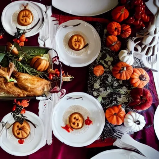 Prompt: vampire thanksgiving dinner