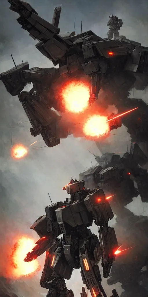 Image similar to an armored core v on the ground, booster flares, legs, laser rifles, karst landscape ; cinematic contrast, dynamic backlighting, sharp edge, motion blur, art by greg rutkowski