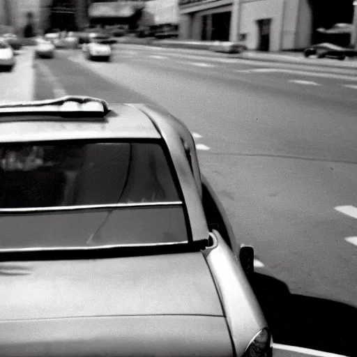 Prompt: movie still of a lone banana on the front seat of a taxi cab, cinematic Eastman 5384 film