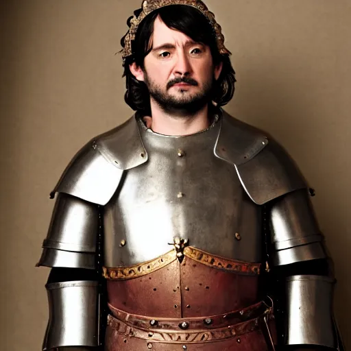 Prompt: richard iv the roman king photo, real human, soft studio lighting, 6 0 mm lens in full armor, pregnancy belly