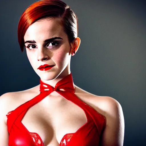 Image similar to Emma Watson as Jessica Rabbit, (Nikon D850, f/8, modelsociety, symmetric balance)