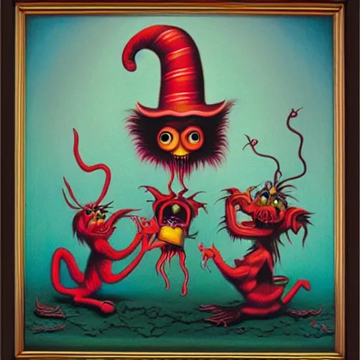 Image similar to Demon painting by Mark Ryden and Todd Schorr, Dr Seuss