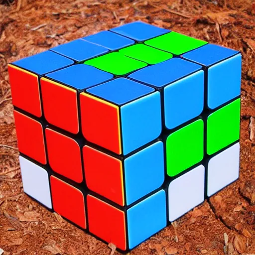 Prompt: a rubik's cube made out of different biome squares