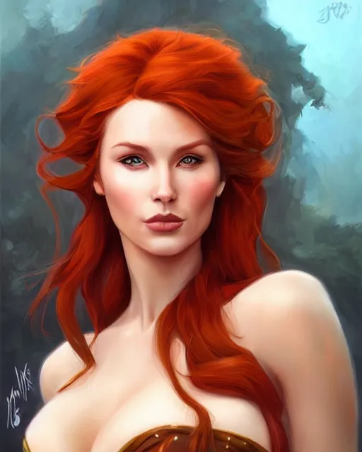 Prompt: a stunning portrait of triss merigold as princess, digital art by julie bell and artgerm and ross tran and angel ganev, medium shot portrait, highly detailed, trending on artstationhq