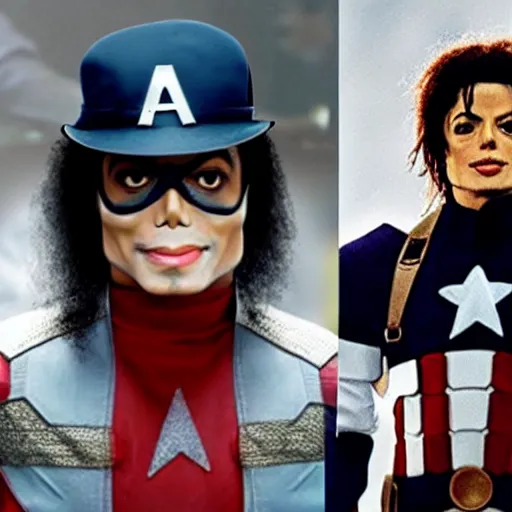 Image similar to michael jackson as captain america