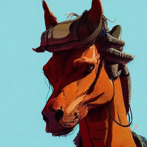 Prompt: portrait of bojack horseman, dramatic lighting, illustration by Greg rutkowski, yoji shinkawa, 4k, digital art, concept art, trending on artstation