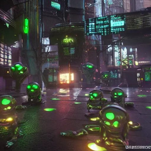 Image similar to cyberpunk goblin eggs, science fiction fantasy, unreal engine, 8k