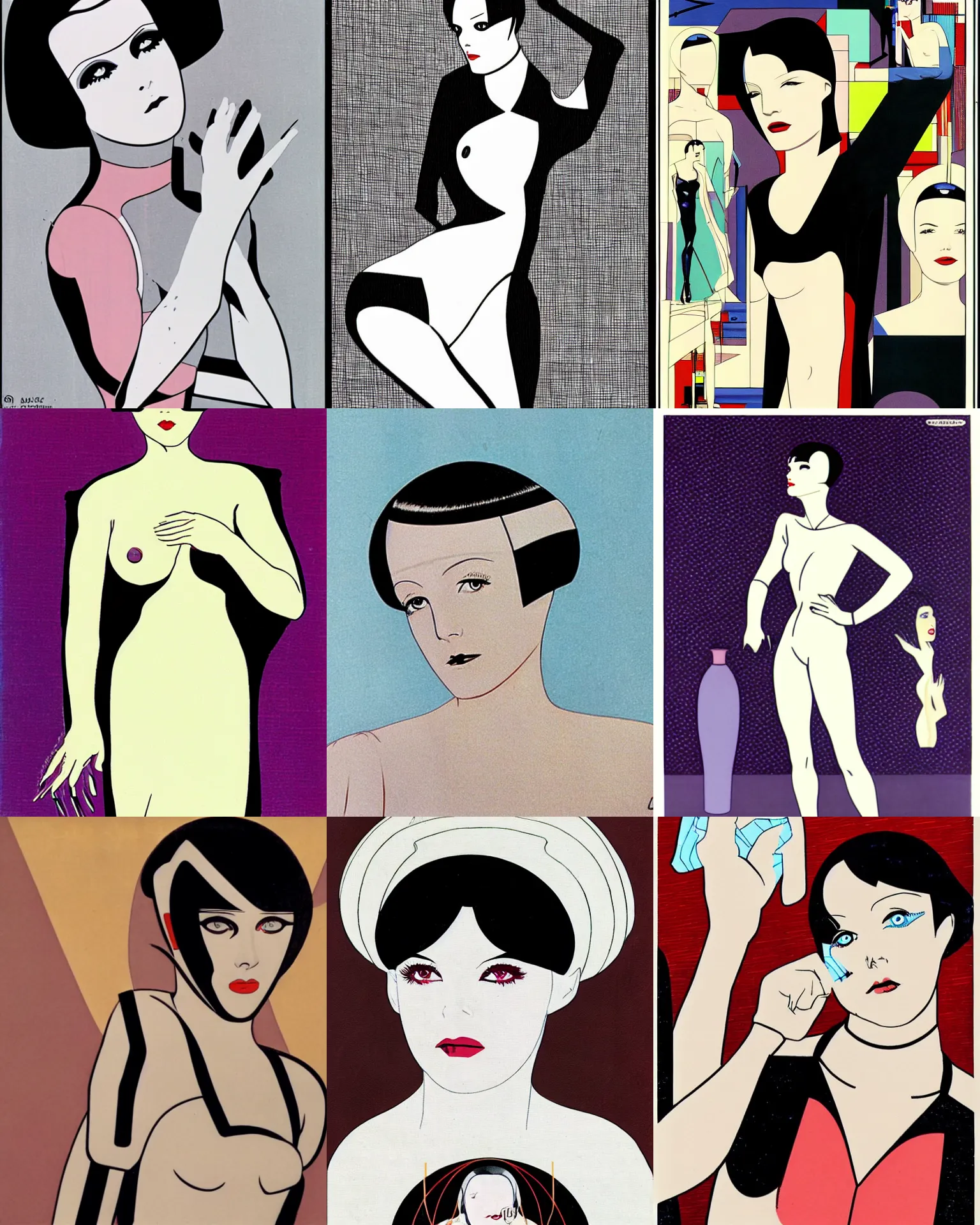 Prompt: mary louise brooks is an android, by patrick nagel, futuristic