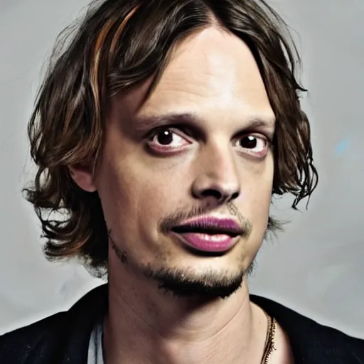 Image similar to a portrait photo of matthew gray gubler from criminal minds