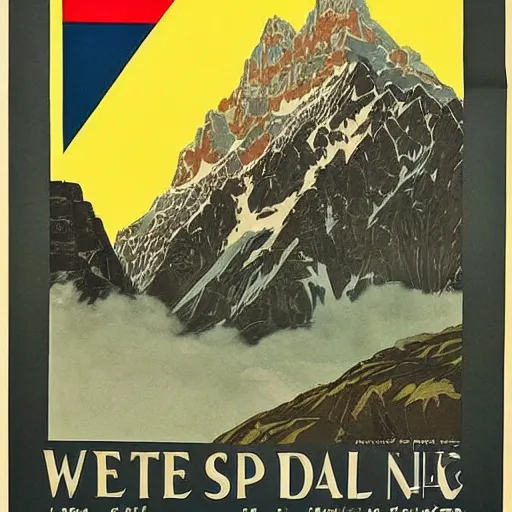 Image similar to highly detailed german ww 2 propaganda!!! nazi poster of german alps