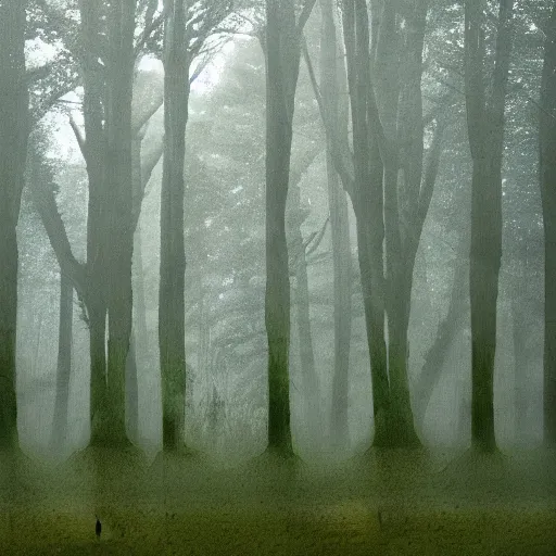 Image similar to a forest inside a negative space in the shape of a deer