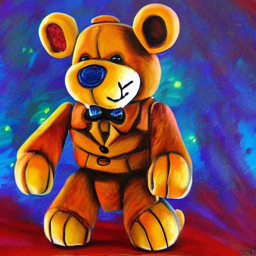 Image similar to Freddy Fazbear painted by Monet