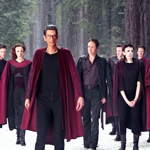 Image similar to Jeff Goldblum is a member of The Volturi in a scene from the Twilight Saga