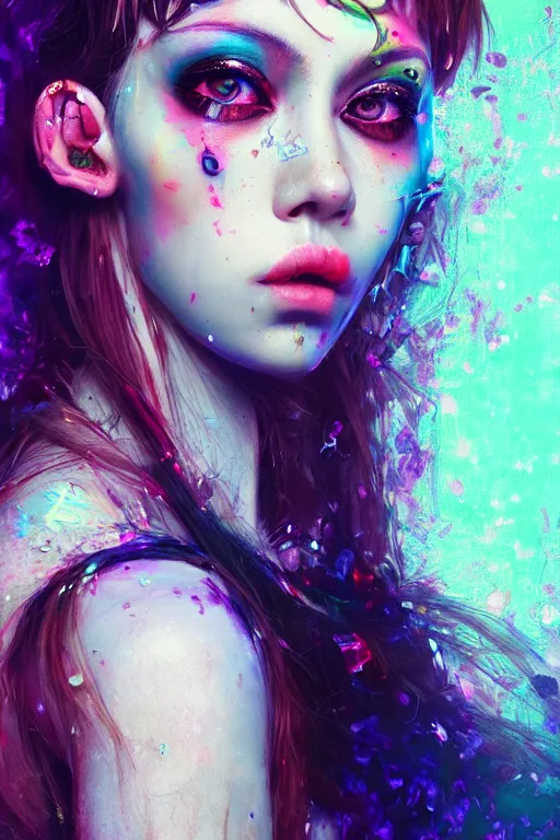 Image similar to photorealistic portrait of a rave party girl by ayami kojima and ewelina kowalczyk and alessio albi, trending on artstation