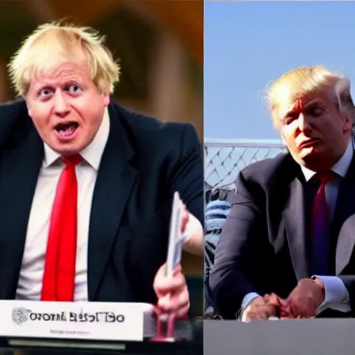 Image similar to photo of a fusion of boris johnson and donald trump