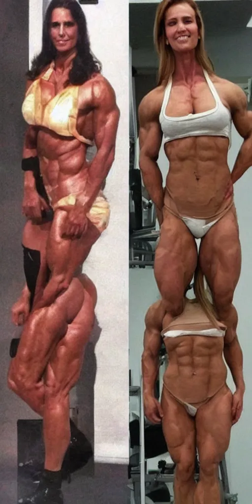 Prompt: gigachad as woman, full body photo, bodybuilder Ernest Khalimov