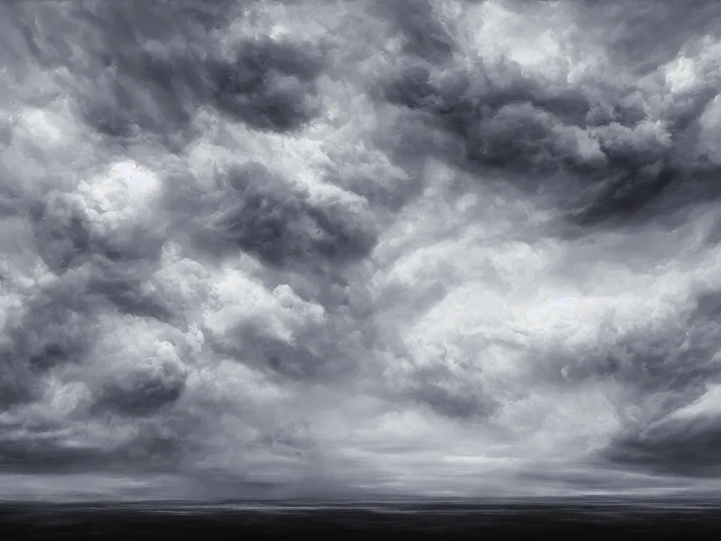 Image similar to cloudscape. very detailed dark super storm, hyper realistic david holland clouds, impressive, magical, very atmospheric, smoke boiling, cinematic, deep, very high complexity, stunning, dramatic masterpiece, iridescent, chiaroscuro, in the style of laura den hertog and michael creese, very detailed. 4 k