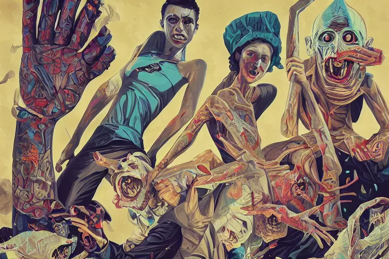 Image similar to night of the living dead, tristan eaton, victo ngai, artgerm, rhads, ross draws