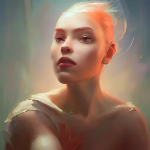 Image similar to a beautiful portrait of a female huggy wuggy from poppy playtime video game, oil painting, Greg Rutkowski, Charlie Bowater, Yuumei, Yanjun Cheng, unreal 5, DAZ, hyperrealistic, octane render, RPG portrait, dynamic lighting, fantasy art, beautiful face