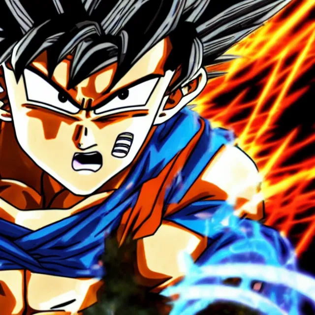 Prompt: goku in the style of metal gear in the style of metal gear rising detailed realistic hd 8 k high resolution