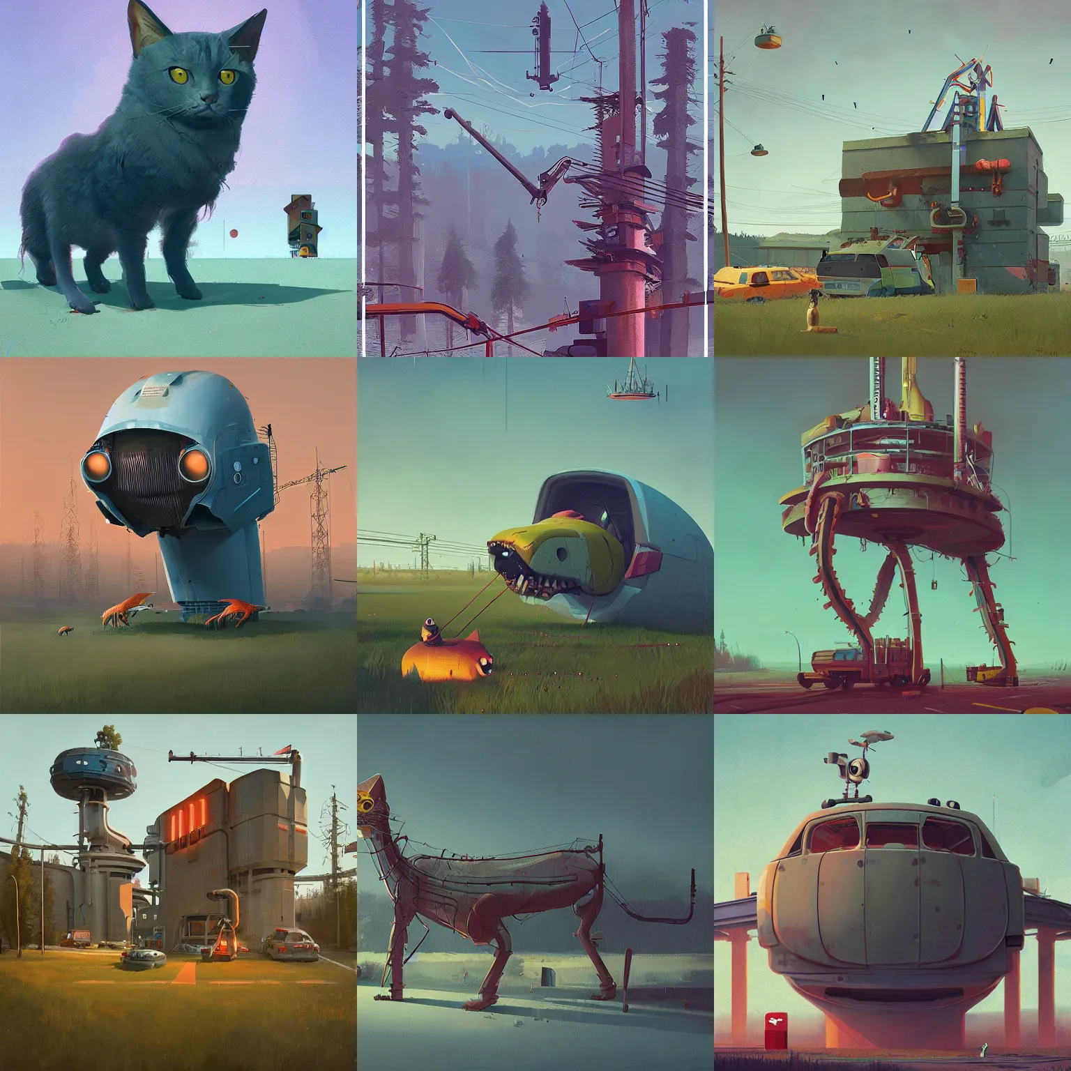 Prompt: stalenhag simon by cute cat