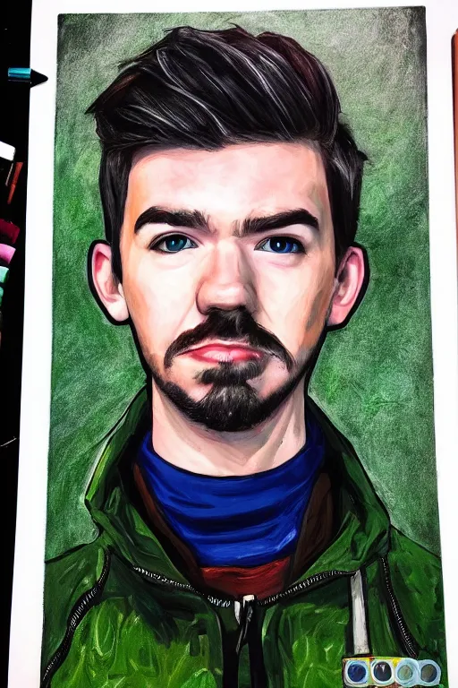 Image similar to Sean McLoughlin, Jacksepticeye, Irish Youtuber, solo portrait, let's gooooo! 🎨🖌️