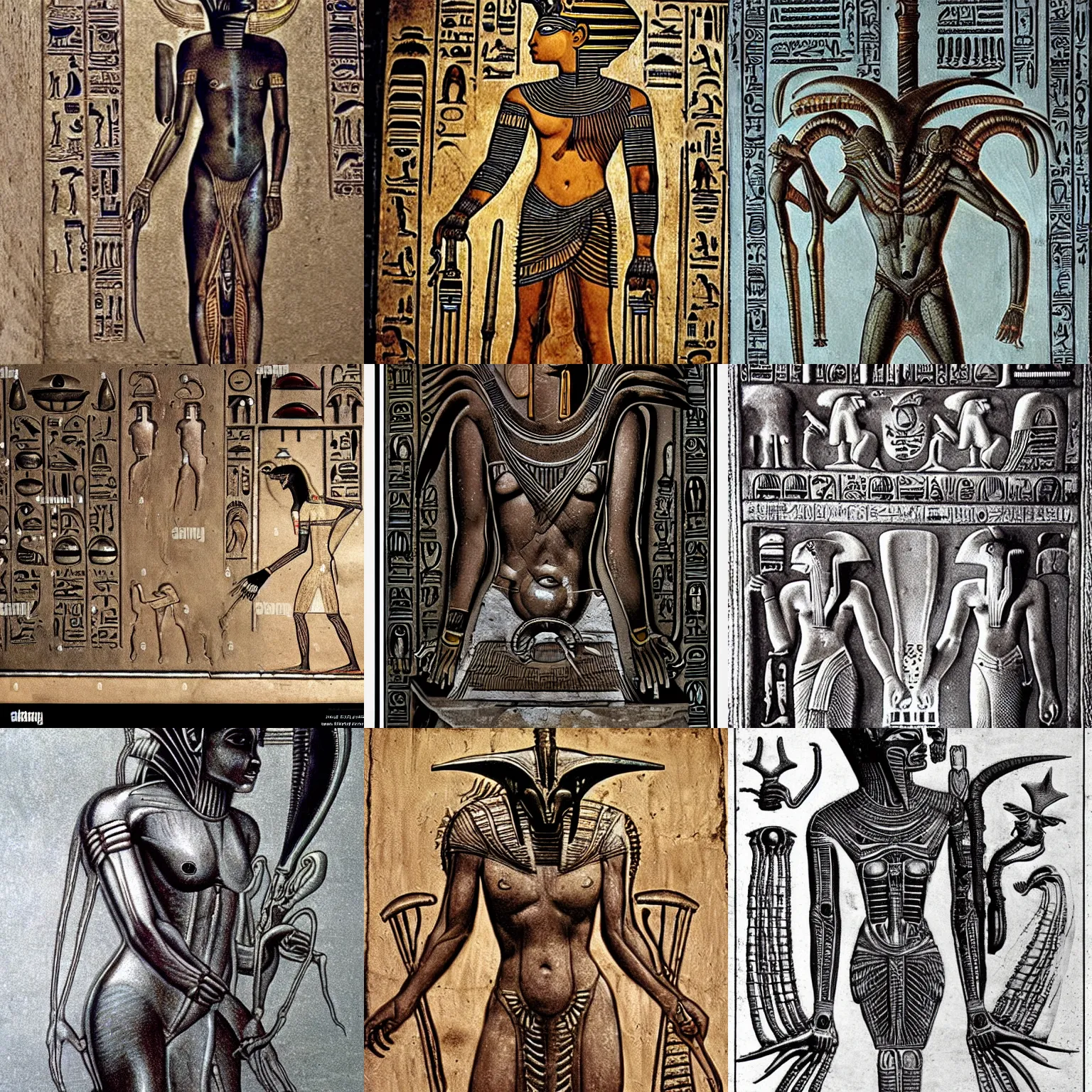 Prompt: ancient egyptian art of [ xenomorph ] [ giger ] [ alien ] from movie aliens