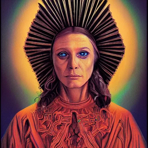 Image similar to portrait of the high priestess, Alejandro Jodorowsky's Holy Mountain, in the style of sergey piskunov